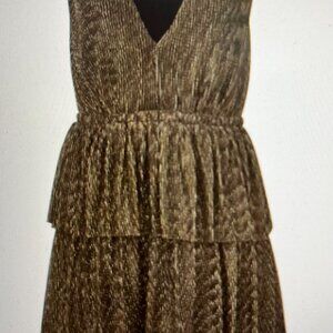 Plisse Tiered Mini Dress